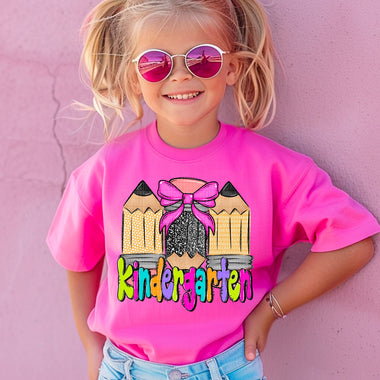 Colorful Kindergarten Pencils Girl DTF Transfer (SDD)