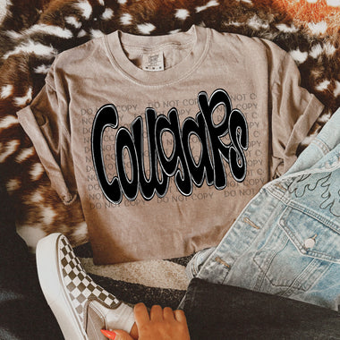 Funky Doodle Mascot Cougars DTF Transfer