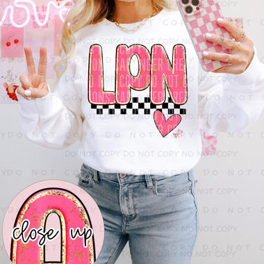 LPN in Pink DTF Transfer