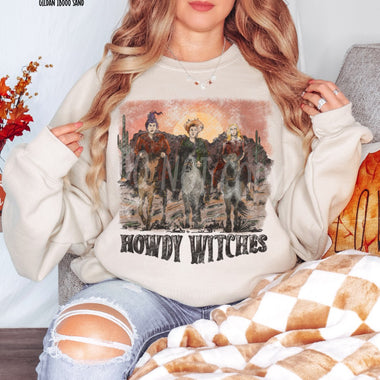 Howdy Witches Distressed Screen Print High Heat Transfer Above R96