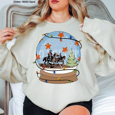 Western Snow Globe Screen Print Transfer U80