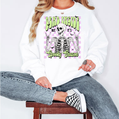Dead Inside Spooky Season Screen Print High Heat Transfer V129