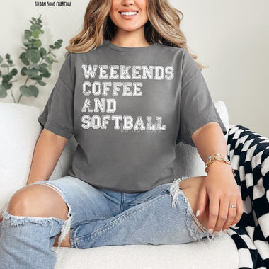 Weekends Coffee Softball Screen Print Transfer W141
