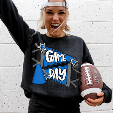 Game Day Cheer Blue DTF Transfer (CS)