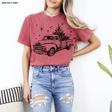 Christmas Truck Screen Print Transfer V54