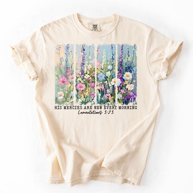His mercies are new every morning flowers Wholesale Tee
