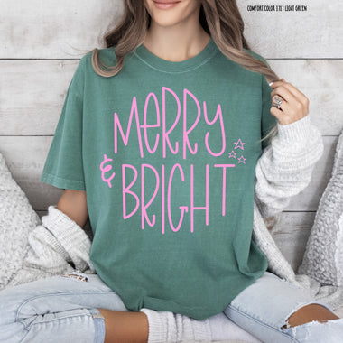 Merry & Bright Screen Print Transfer A36
