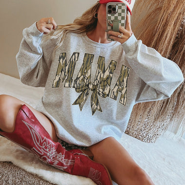 Mama Camo Bow Wholesale Sweatshirt