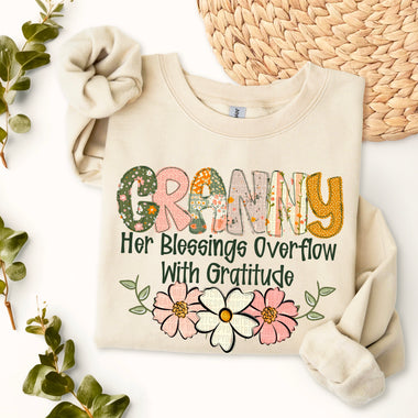Granny Her Blessings Overflow DTF Transfer