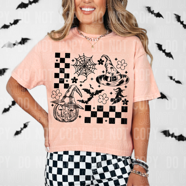 Halloween Checkered Collage DTF Transfer (SBBB)