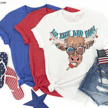 Red, White, & Moo Screen Print High Heat Transfer Q25