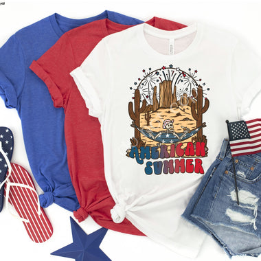 American Summer Screen Print High Heat Transfer V4
