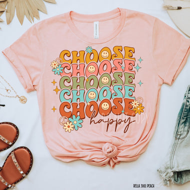 Choose Happy Screen Print High Heat Transfer R43