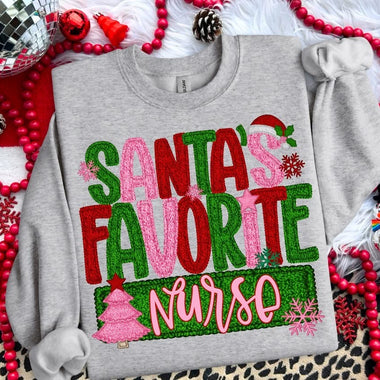 Santa’s Favorite Nurse DTF Transfer (S&G)
