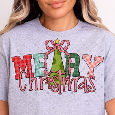 Merry Christmas with Tree DTF Transfer (KD)