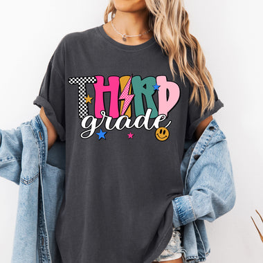 Third Grade Mix Print Preppy Mascot DTF Transfer