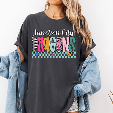 Junction City Dragons Mix Print Preppy Mascot DTF Transfer