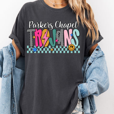 Parkers Chapel Trojans Mix Print Preppy Mascot DTF Transfer
