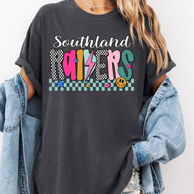 Southland Raiders Mix Print Preppy Mascot DTF Transfer