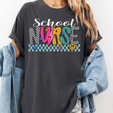 School Nurse Mix Print Preppy Mascot DTF Transfer