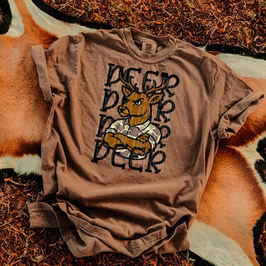Deer Camo Stacked Mascot DTF Transfer