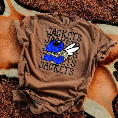 Blue Jackets Camo Stacked Mascot DTF Transfer