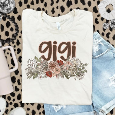 Vintage Floral Names Gigi DTF Transfer (S&G)