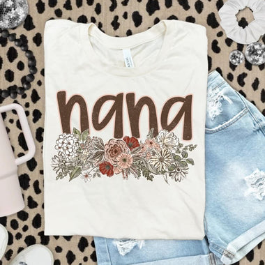 Vintage Floral Names Nana DTF Transfer (S&G)