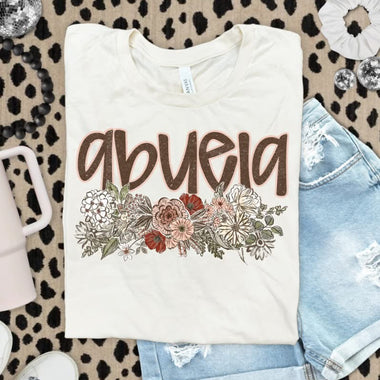 Vintage Floral Names Abuela DTF Transfer (S&G)