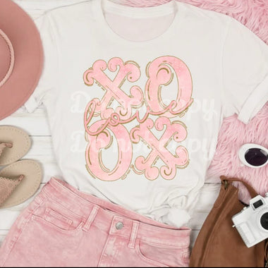 XOXO pink DTF Transfer