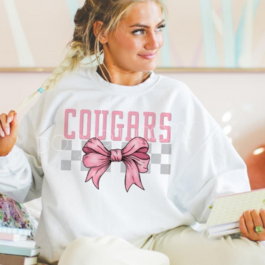 COUGARS Pink Bow DTF Transfer
