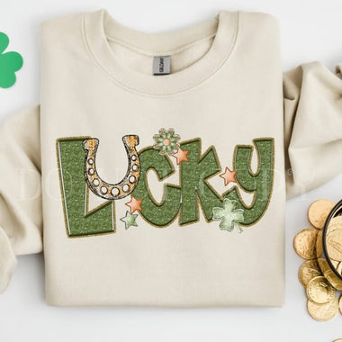 Faux Glitter Lucky DTF Transfer
