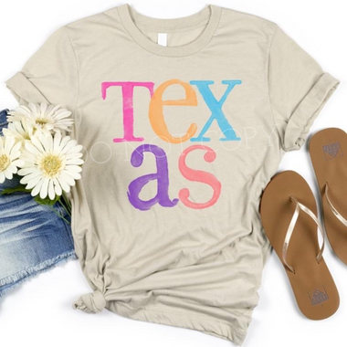Watercolor States TEXAS DTF Transfer