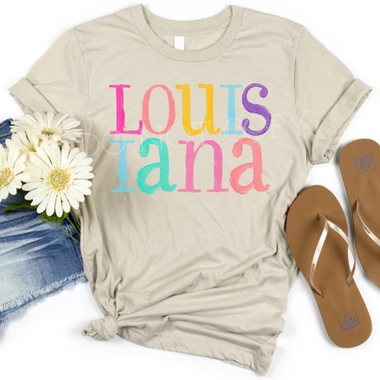 Watercolor States LOUISIANA DTF Transfer