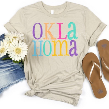 Watercolor States OKLAHOMA DTF Transfer