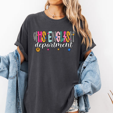 AHS English Department Mix Print Preppy Mascot DTF Transfer