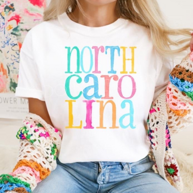 Watercolor States NORTH CAROLINA DTF Transfer