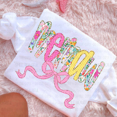 Memaw pink/yellow floral DTF Transfer (C&Co)