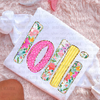 Lolli pink/yellow floral DTF Transfer (C&Co)
