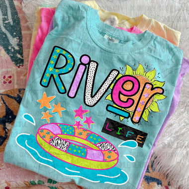 River Life with Inter tube DTF Transfer (C&Co)