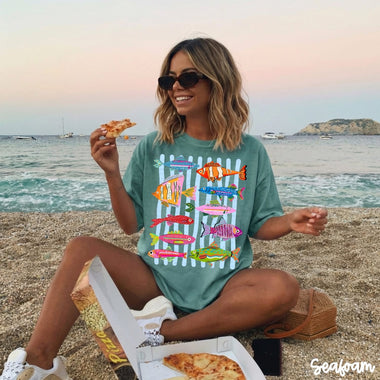 Fish Collage with Stripes DTF Transfer (C&Co)