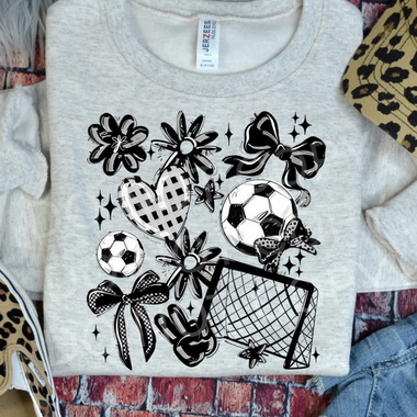Soccer Collage Black DTF Transfer