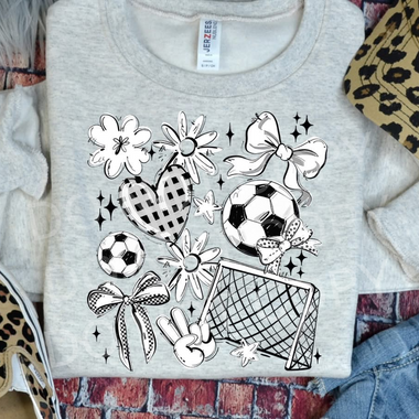 Soccer Collage White DTF Transfer
