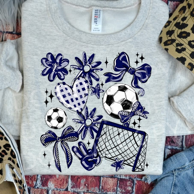 Soccer Collage Navy DTF Transfer