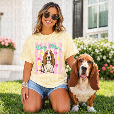 Basset Hound Dog Mom DTF Transfer (UAC)
