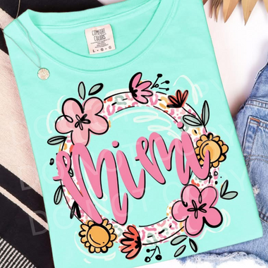 Mimi Leopard and Floral Frame DTF Transfer