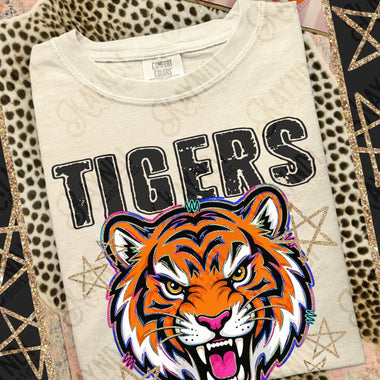 Grunge Varsity Tigers DTF Transfer (KD)