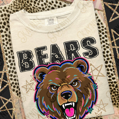 Grunge Varsity Bears DTF Transfer (KD)