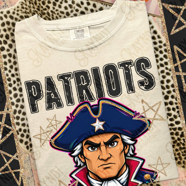 Grunge Varsity Patriots DTF Transfer (KD)