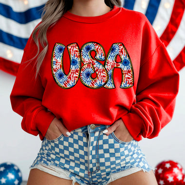 USA Tie Dyed Pattern DTF Transfer